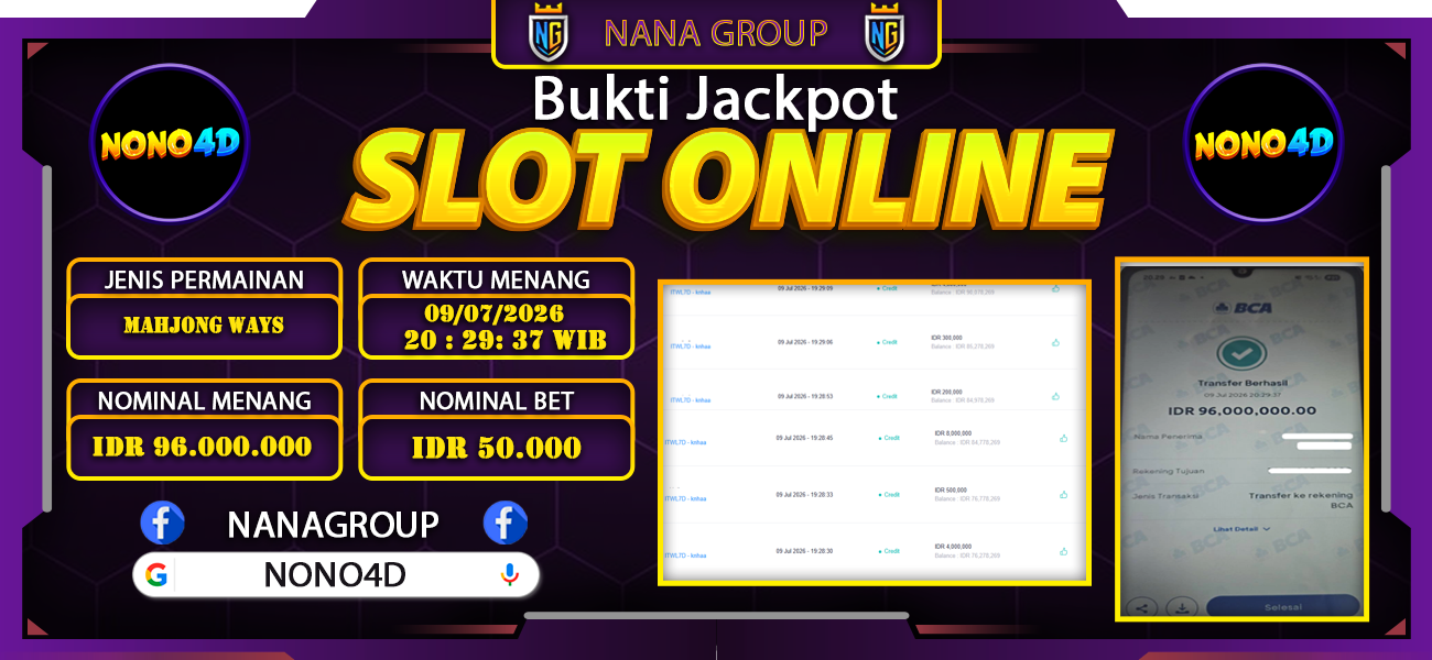 Bukti Kemenangan Besar Dibayar lunas Member TIP4D RP 96.000.000, 9 Juli 2026
